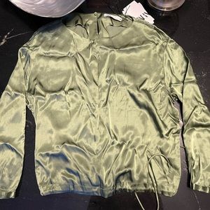 ZARA Green Satin Shirt